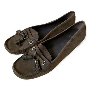 Stuart Weitzman Suede Tassel Loafers Driving Shoes 8